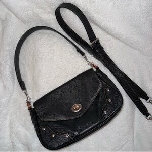 Coach Black Crossbody Bag with Silver Accents